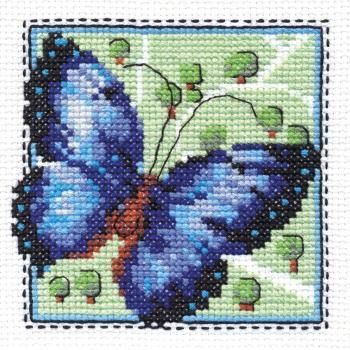 Набор для вышивания Klart 12х12 см 1-032 Бабочка синяя