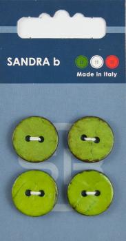 Пуговицы SANDRA 18 мм кокос 4 шт CARD075 зеленый