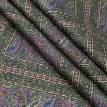 Шерсть-шелк плательная Etro 066-19195 зеленый принтованный