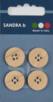 Пуговицы SANDRA 18 мм пластик 4 шт CARD237 под дерево
