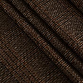 Ткань костюмная 025-14418 коричневый принтованный