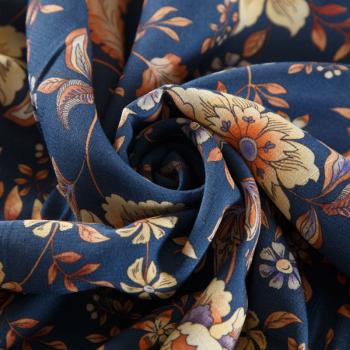 Вискоза 009-12325 темно-синий принтованный