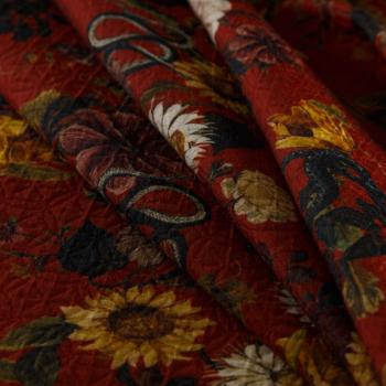 Жаккард 066-14881 красно-терракотовый принтованный