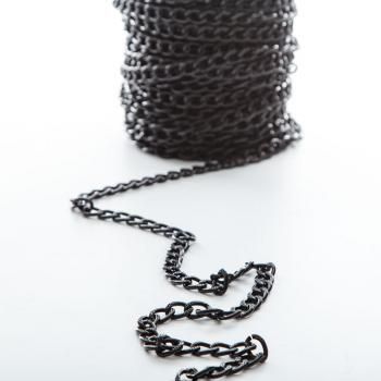 Цепочка декоративная рифленая 17 мм металл 145-17-ч.н никель черный