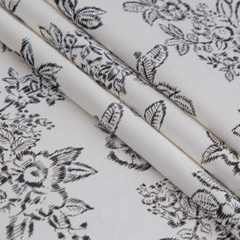 Коттон стрейч 063-17024 белый принтованный