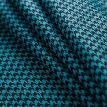 Ткань костюмная 025-14711 бирюзово-зеленый принтованный