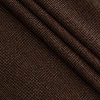 Ткань костюмная  025-14442 коричневый принтованный