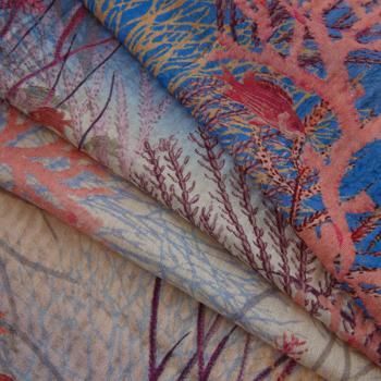 Батист Versace 003-16370 розово-голубой мультиколор