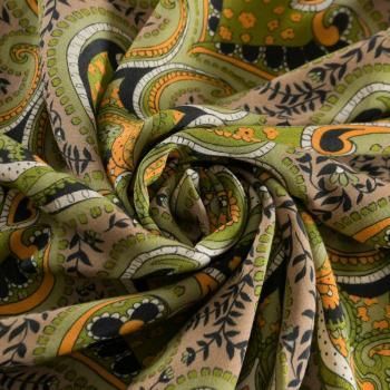 Креп 026-12204 лаймовый принтованный