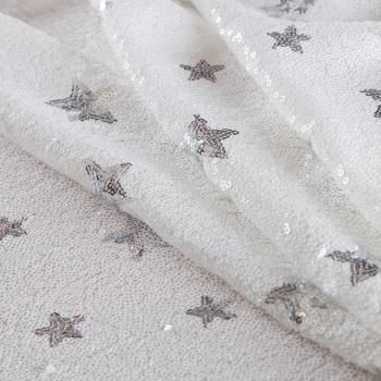 Пайетки на сетке 055-16577 белый/серебро