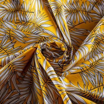 Хлопок 063-00897 шафрановый принтованный