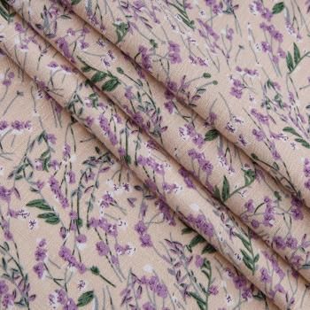 Лен-вискоза 035-13866 разбеленный персиковый принтованный