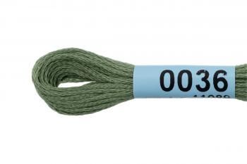 Нитки для вышивания Gamma мулине 8 м 0036 серо-зеленый