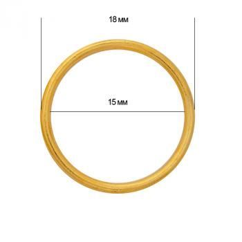 Кольцо для бюстгальтера металл 15 мм TBY-H1405 золото (4шт)