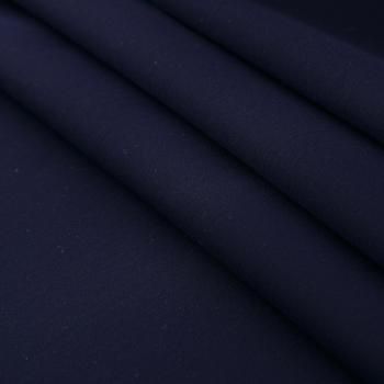 Лен на дублерине 035-16536 темно-синий однотонный