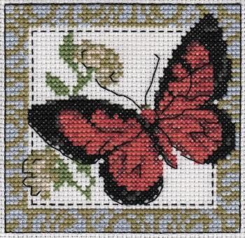 Набор для вышивания Klart 5-057 &quot;Бабочка бордовая&quot;