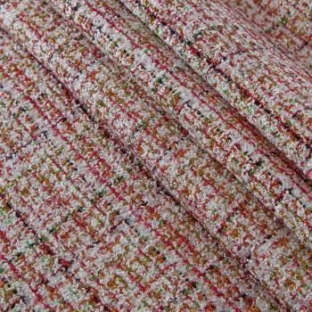 Твид дублированный 052-16580 белый/мультиколор