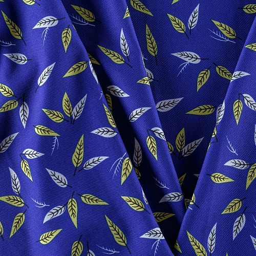 Ткань плательно-рубашечная 049-08405 фиолетово-синий принтованный