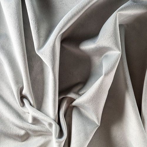 Ткань портьерная бархат 529-02-157 голубовато-серый однотонный