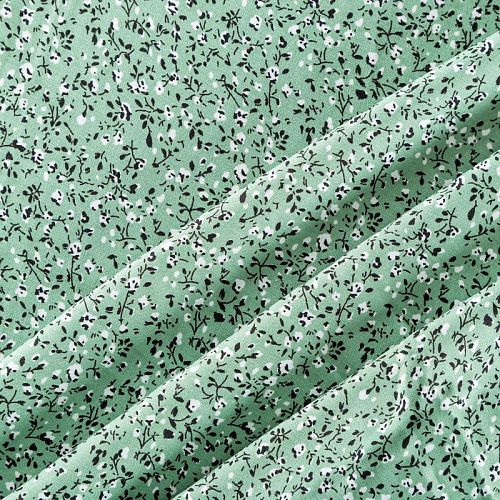 Штапель 069-04035 мятно-зеленый принтованный