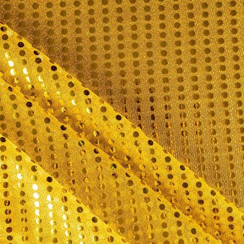 Пайетки на трикотаже К33-1013 желтый с золотом