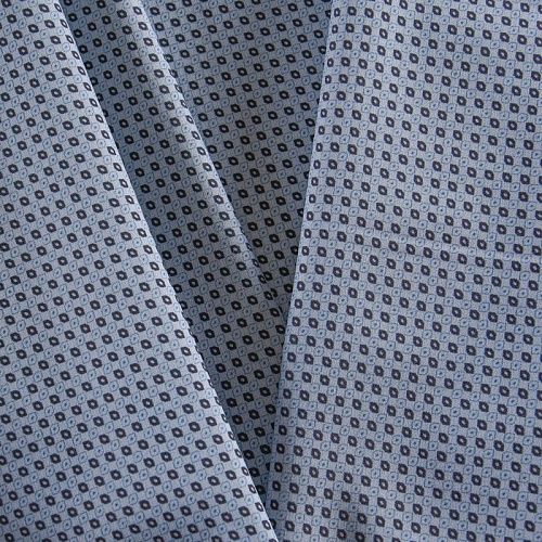 Ткань плательно-рубашечная стрейч 049-11935 голубой принтованный