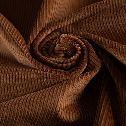 Вельвет стрейч 008-20777 рыже-коричневый однотонный