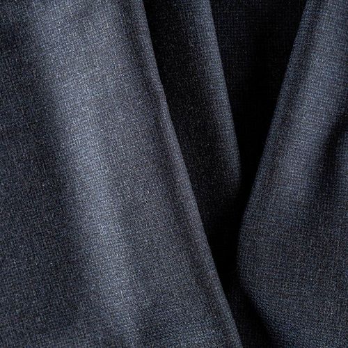 Ткань костюмная К32-085 темно-синий меланж мелкая клетка