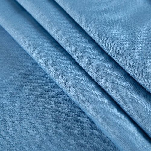 Лен натуральный премиум 035-19904 голубой однотонный