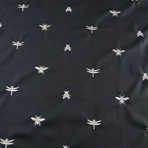 Ткань костюмная с вышивкой 025-12278 черный