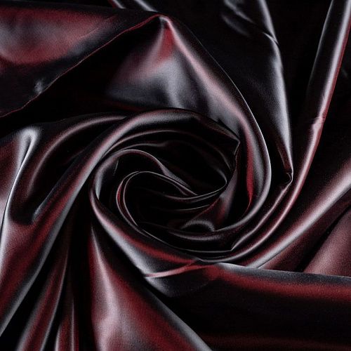 Ткань подкладочная К33-979 черно-бордовый однотонный