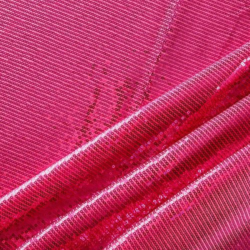 Ткань с пайетками 055-03019 розовый однотонный