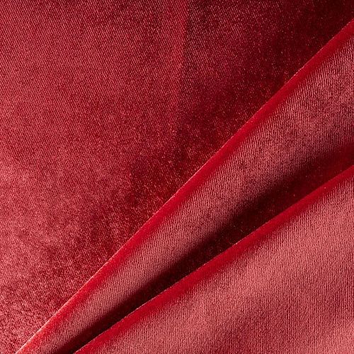 Ткань портьерная бархат 09-02-00339 медно-красный однотонный