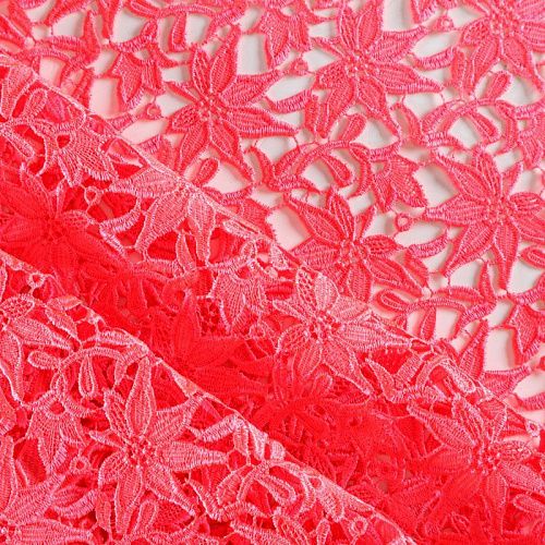 Гипюр-макраме К03-538 кораллово-розовый