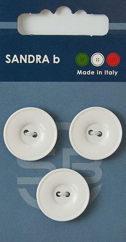 Пуговицы SANDRA 20.5 мм пластик 3 шт CARD020 белый