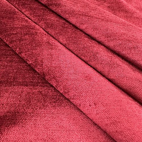 Ткань портьерная бархат Т199-02-57 красно-вишневый однотонный