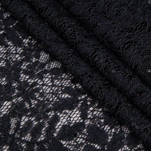 Кружево с пайетками 012-20756 черный