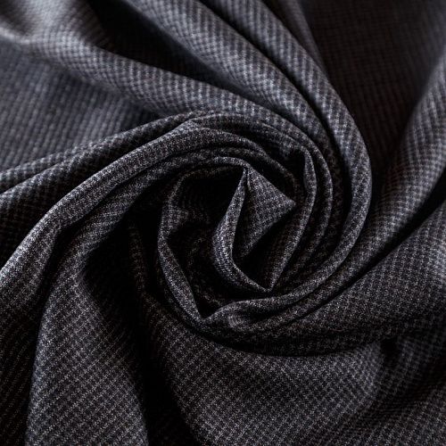 Ткань костюмная 025-09666 темно-серый принтованный