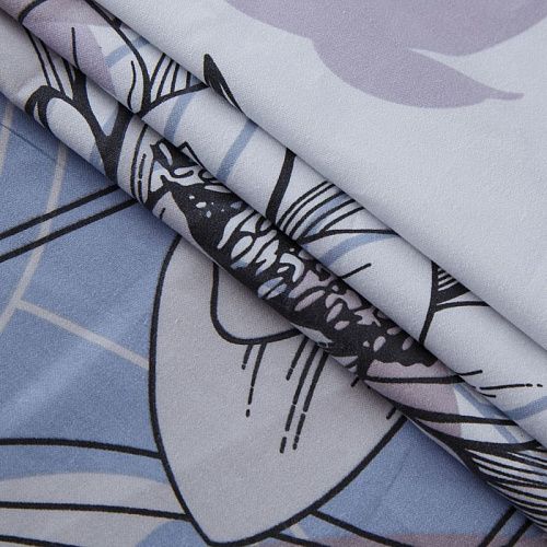 Сатин ш. 220 см 007-13368 бежево-голубой принтованный