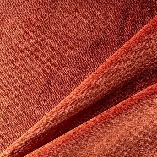 Ткань портьерная бархат 529-02-150 оранжево-терракотовый однотонный