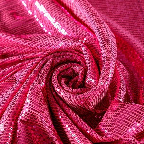 Ткань с пайетками 055-03019 розовый однотонный