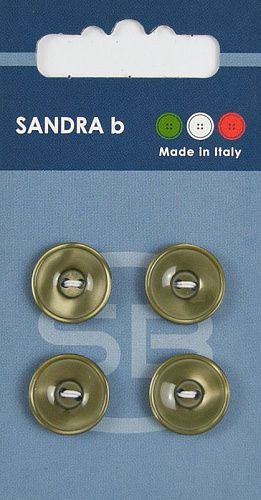 Пуговицы SANDRA 15 мм пластик 4 шт CARD072 зеленый