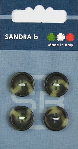 Пуговицы SANDRA 15 мм пластик 4 шт CARD070 темно-зеленый