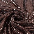 Ткань с пайетками 055-02817 шоколадный однотонный