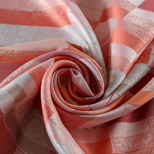 Ткань портьерная жаккард Т379-02-15 красно-серый