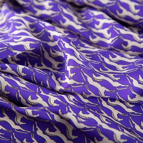 Вискоза 009-20094 фиолетово-синий принтованный