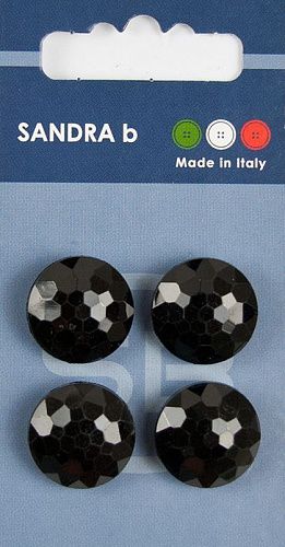 Пуговицы SANDRA 18 мм пластик 4 шт CARD162 черный