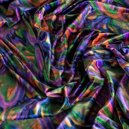 Бархат 002-04309 фиолетовый принтованный