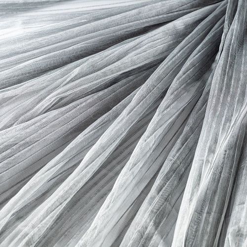 Тюль сетка-гофре Т272-01-11 серебристо-серый однотонный