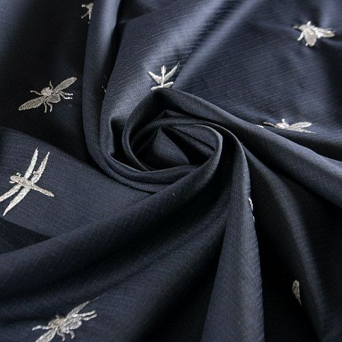 Ткань костюмная с вышивкой 025-12280 черный
